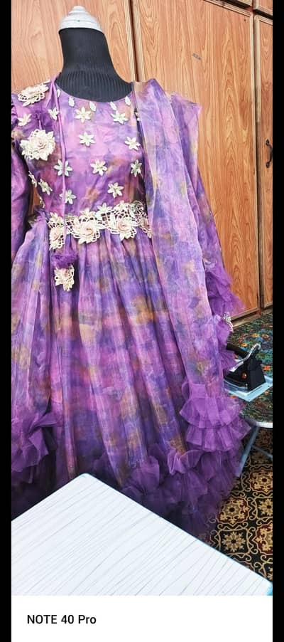 High-Low Organza Frock in Purple – Like New