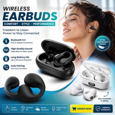 Wireless Bluetooth Earbuds Fast Charging and long battery life