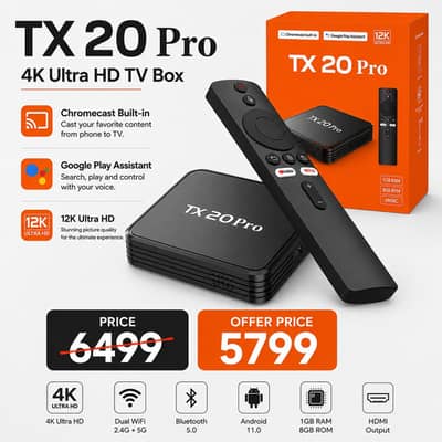 TX20 PRO ANDROID TV BOX WITH VOICE REMOTE 8GB/128GB 0326/4174/150