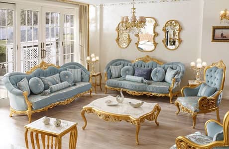 sofa 7 seater brand new solid sturcture  shesham wood deco paint