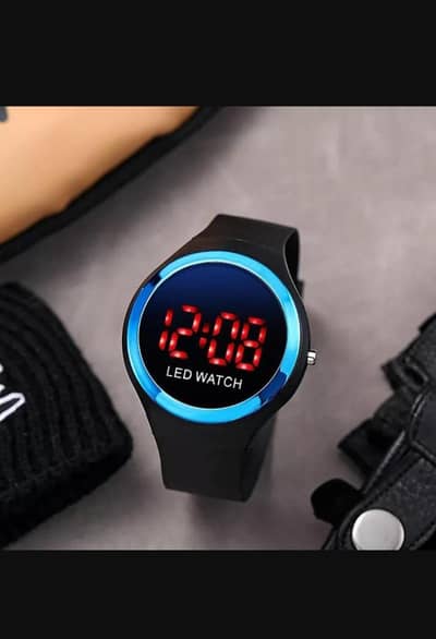 Led watch ⌚ for boys ,girls black silicone casual sport
