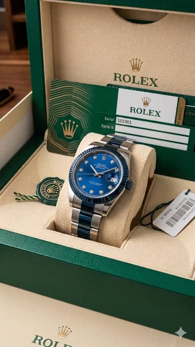 Rolex Blue Dial Luxury Watch/Date adjust