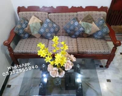 Urgent Sale - 3 Seater Sofa with Center Table & Stand Fan