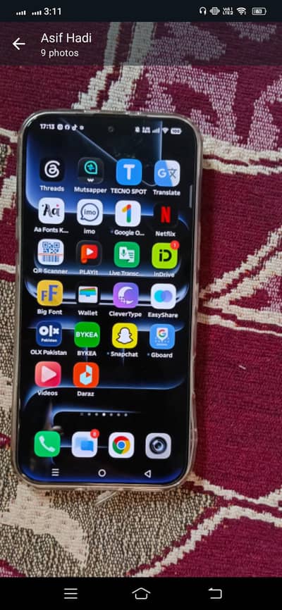 Infinix Hot Note 60 sea green colour 11month waranty