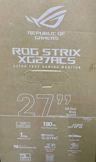 Asus Rog Strix XG27ACS 27Inch 2K Gaming Monitor