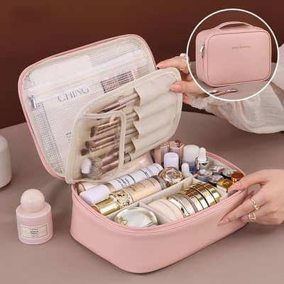 Premium Travel Cosmetic Organizer Bag with Large Storage Capacity