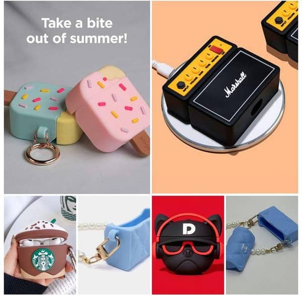 airPods cover case - 3D cartoon AirPods case - Funny AirPods cover - Silicone AirPods protective case - Animal AirPods case - Bulldog AirPods cover - Motorcycle AirPods case - Bubble tea AirPods case