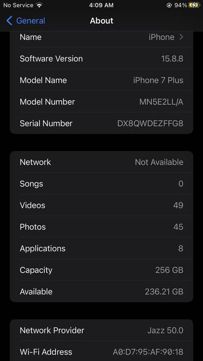 I phone 7 plus 256 GB