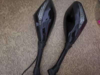 LED Indicator Side Mirrors for Yamaha YBR YBZ Suzuki GR150 GSX Honda