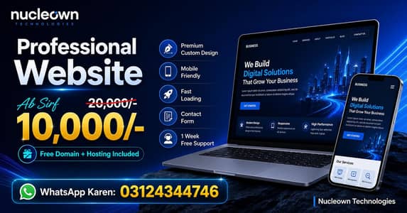 اب صرف 10,000/- میں Professional Website | Free Domain + Hosting