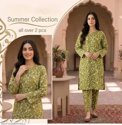 stylish 2 peace women unstitched printed suit
