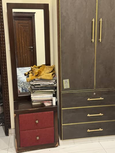 bed with dressing and metress