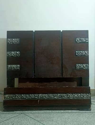 Dark Brown Single Wooden Bed without mattress for Sale