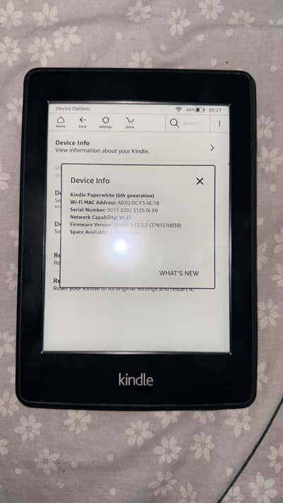 Kindle white paper with backlight 6genration