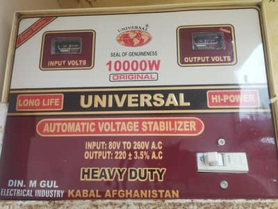 Universal 10000 Watt Pure Copper Stabilizer ( 1 year Warranty) New