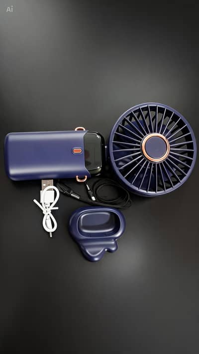 Portable Handheld Mini Fan 5-speed Led Digital Display folding