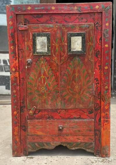 old antique painted cabinet