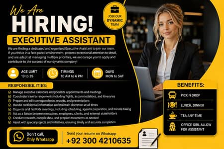 Female Executive Assistant to CEO Needed at Model Town