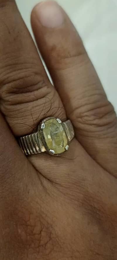 Ceylon yellow sapphire pukhraj ring