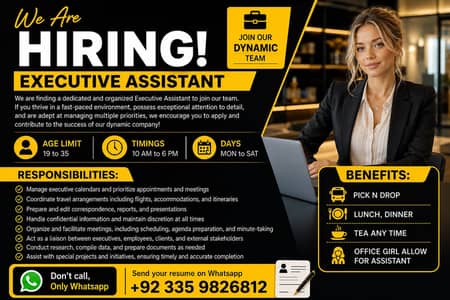 Female Executive Assistant to CEO Needed at Model Town