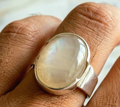 Silver ring with original irani haqeeq original chandi main