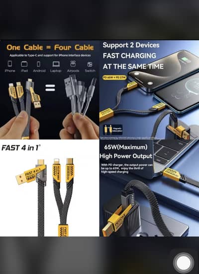 4 in 1 cable data cable iOS micro type c
