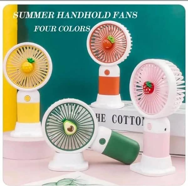 Premium 3-Speed Rechargeable Mini Handheld Fan with Fast Type-C Charging & Mobile Stand – Powerful Cooling in Aesthetic Flower Design