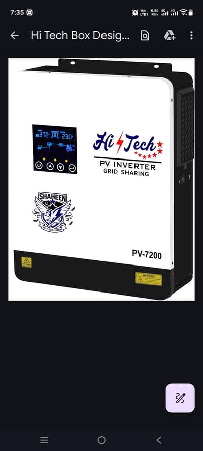 HI-TECH SOLLAR MODEL PV 7200