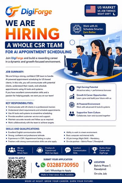 HIRING CALL CENTRE AGENTS BAHRIA PHASE 7 NIGHT SHIFT