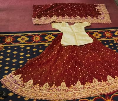 Original Pakistani Bridal Lehnga – Handmade Zardozi/Metal Work – Seco