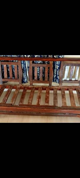 Wooden 5 seater sofa
