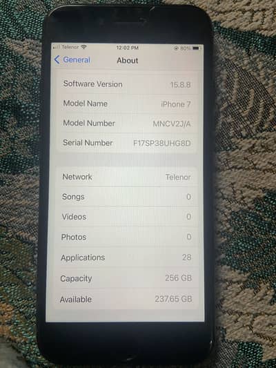 iphone 7p (256)gb in excellent condition