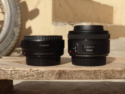 canon rf to ef mount with 50mm ef stm lens۔