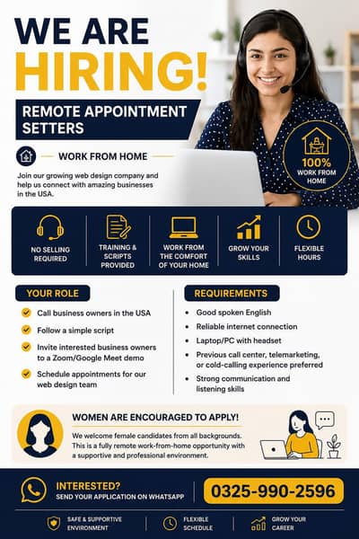 we are hiring remote Appointment setter.