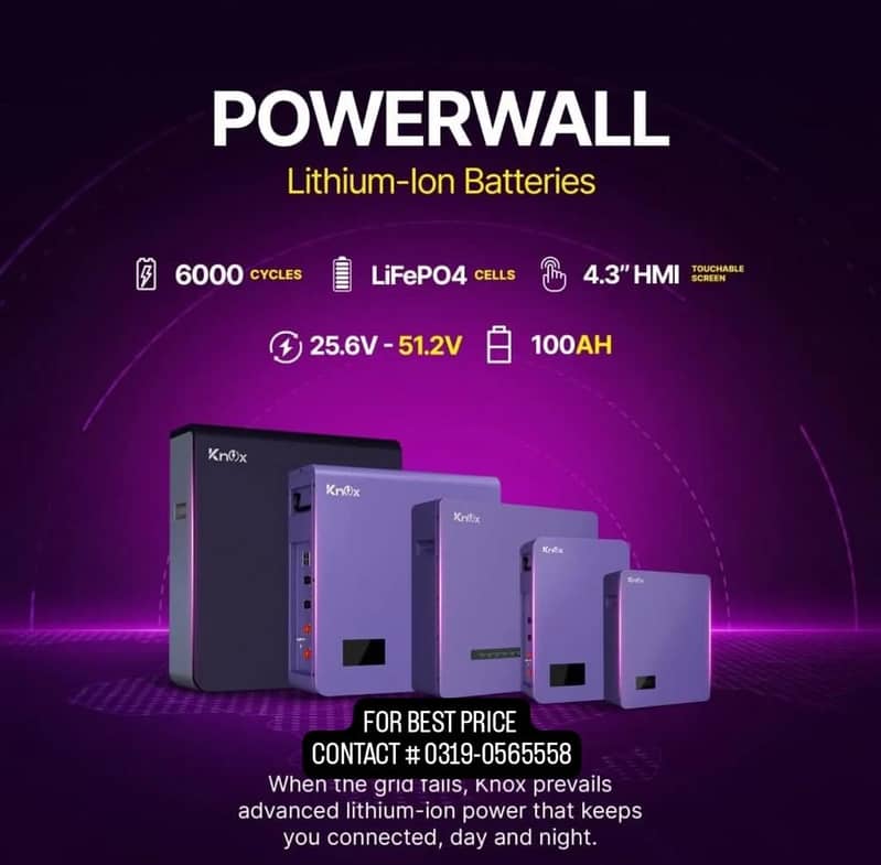 KNOX/ ITEL/ CROWN LITHIUM BATTERIES 12 24 48 V 4