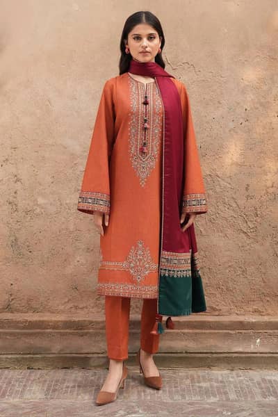 Urge Maroon Embroidered Lawn 3-Piece Unstitched Suit