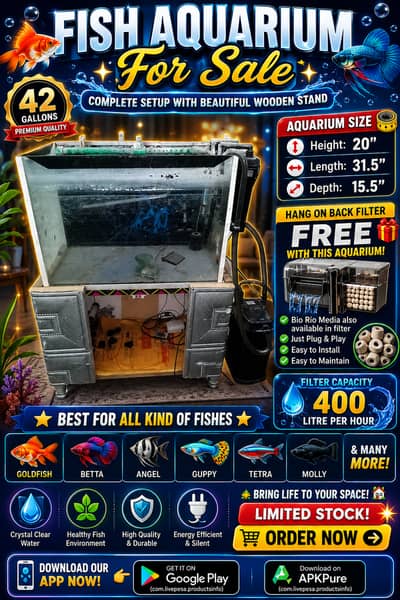 42 Gallons Fish Aquarium for Sale