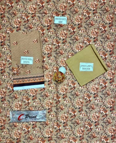 3- Piece Printed Lawn Suit for women