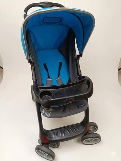 Juniors Baby Stroller / Pram in Good Condition - Blue & Black