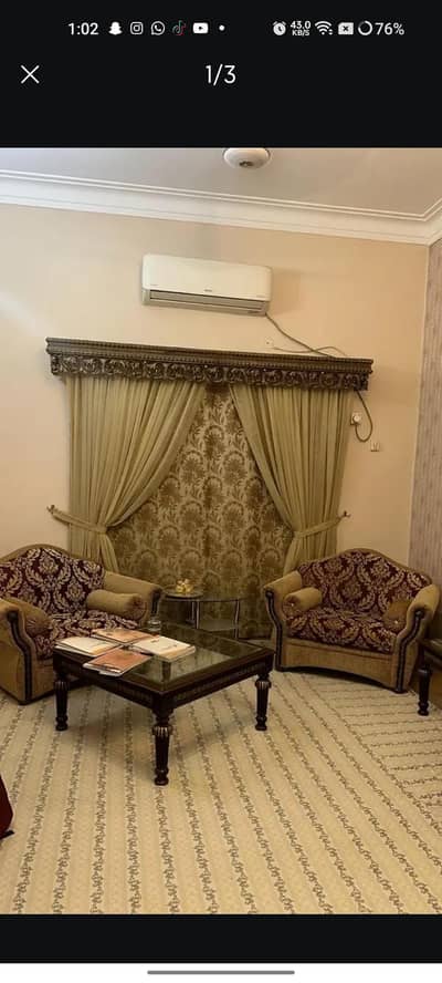 7 seater sofa set used antique polished with fanoos