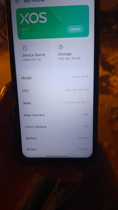 Infinix hot 60i  8gb 256gb 10 months warranty available