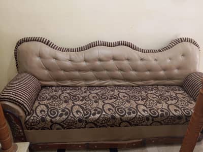 five seater sofa & double bad for sale