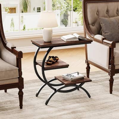Industrial C-Shape Lounge Coffee Table / End Table