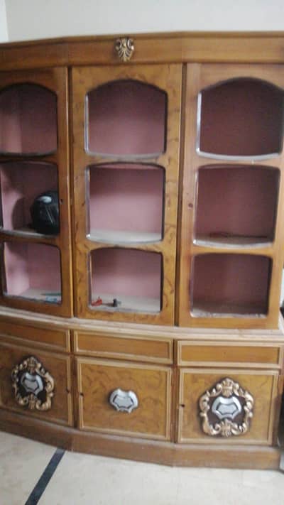 Wooden showcase without mirror