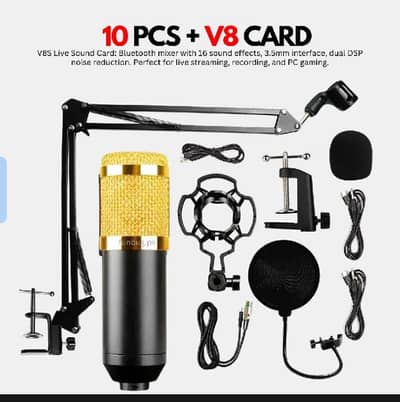 BM800 Studio Condenser Microphone Kit (Completely Setup)