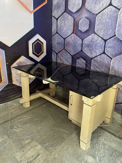 Computer Table / Study Table with Glass Top – Strong & Spacious