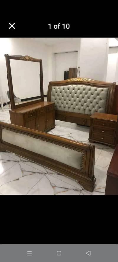 Luxury Chinioti Solid Wood Bed Set for Sale