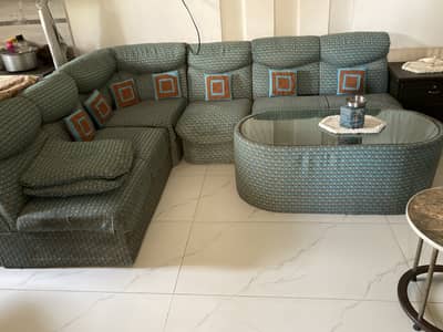 6 seater sofa set with table