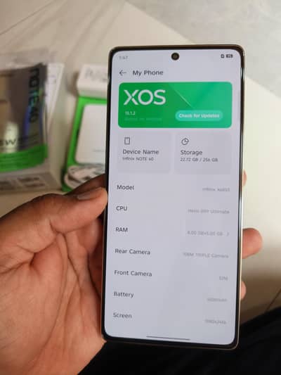 Infinix Note 40 16/256 complete box 10/10 condition