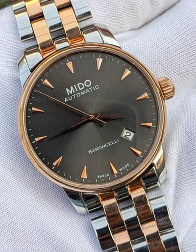 Mido baroncelli automatic Gray dial date indicator Swiss ref-M8600-B